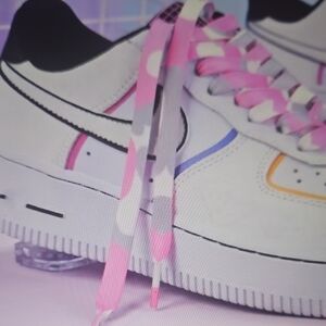 Fashion Sneaker Designer Shoelaces***Pink Camouflage** Unisex Wear** 120cm